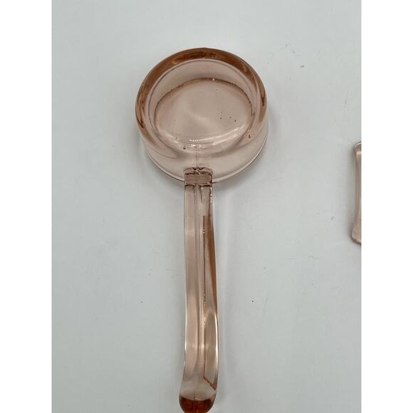 Vintage Imperial Pink Depression Glass Open Handled Molly Serving Bowl & Laddle - Picture 5 of 9